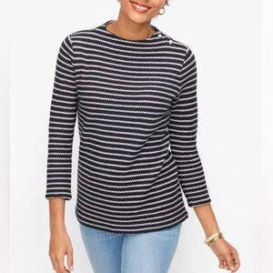 Talbots stripe cotton knit sweater